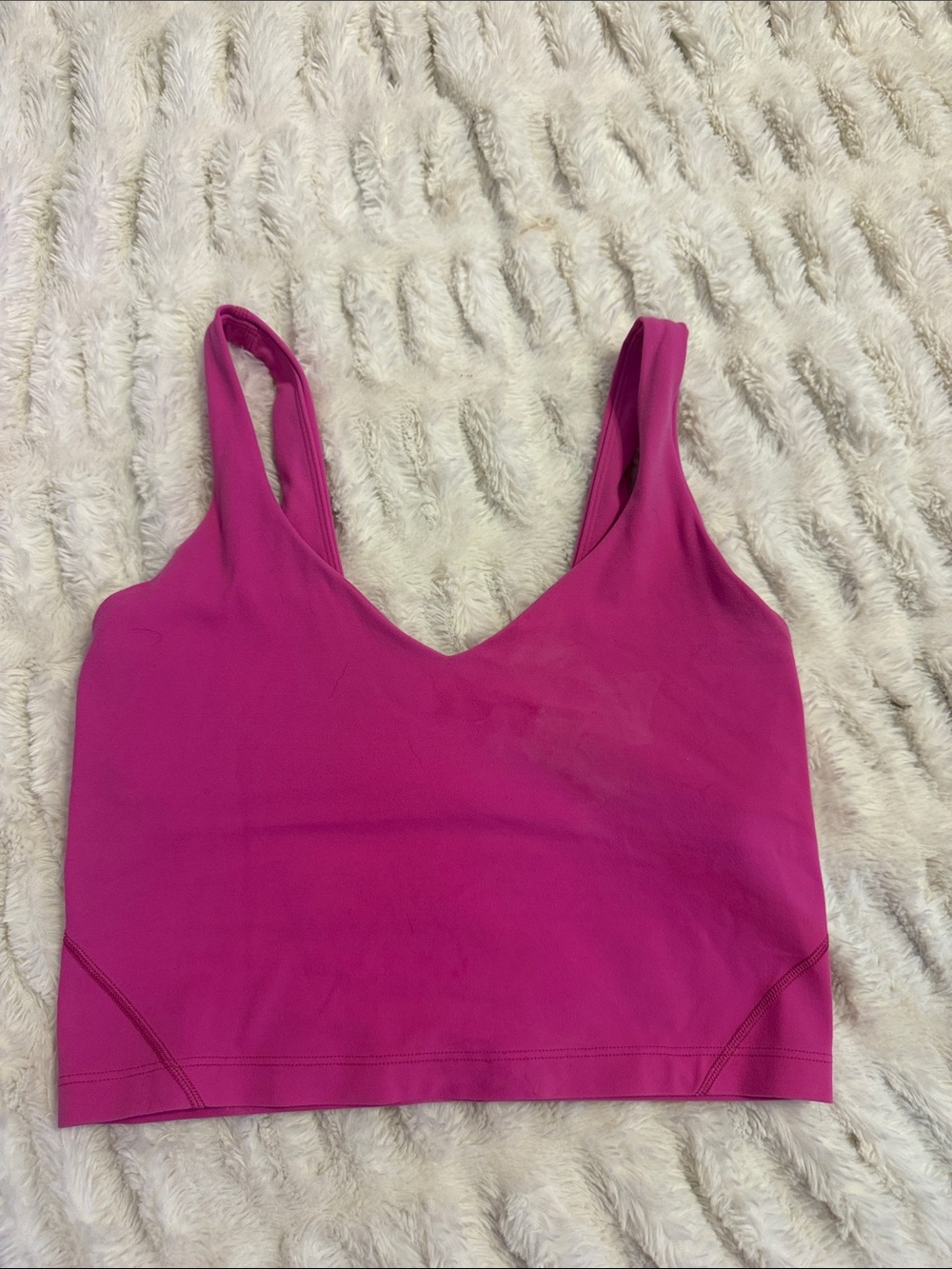 lululemon athletica Hot Pink V-Neck Crop Sports Bra
